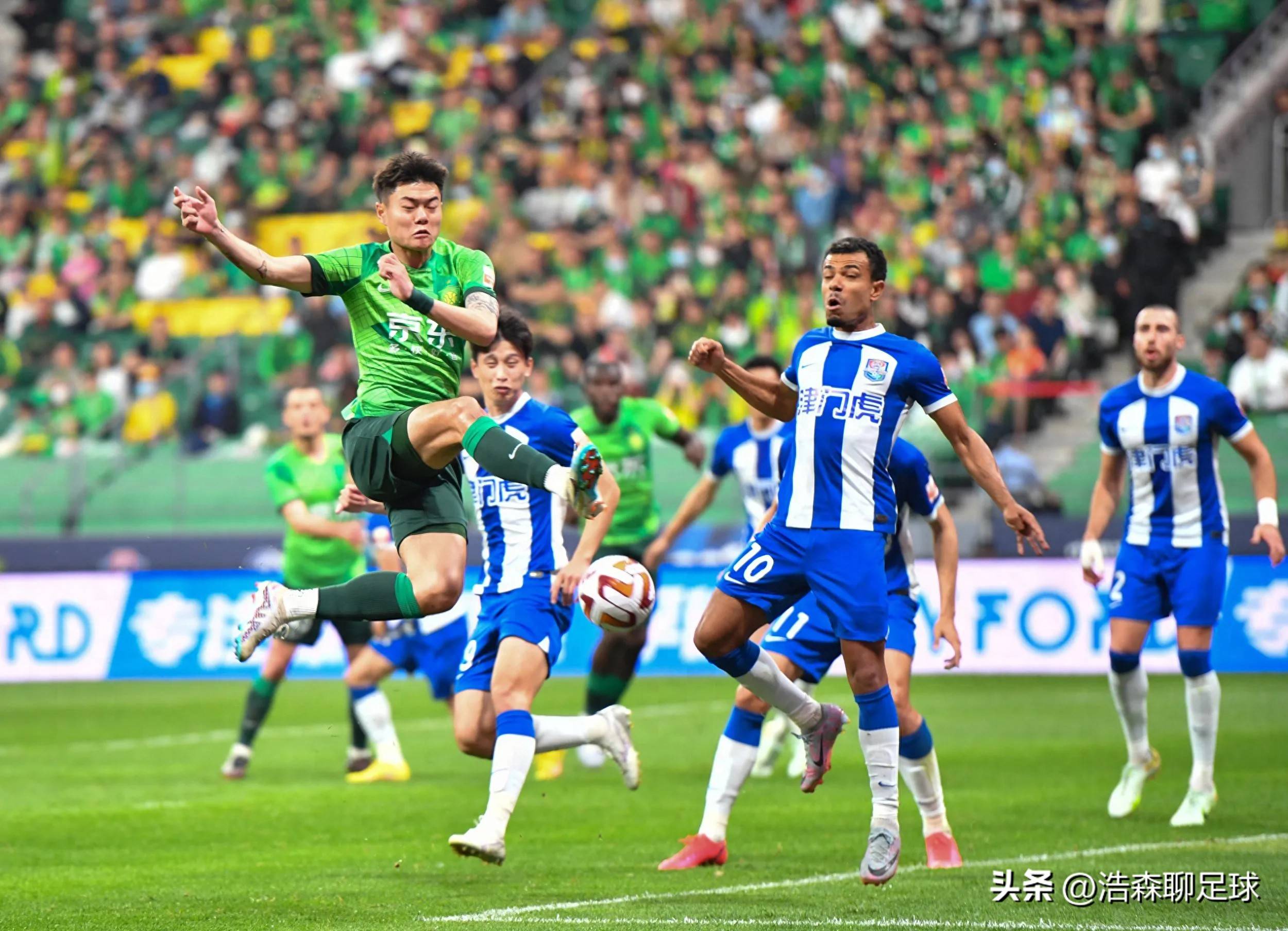 北京国安客场战平天津泰达，两队互有胜负